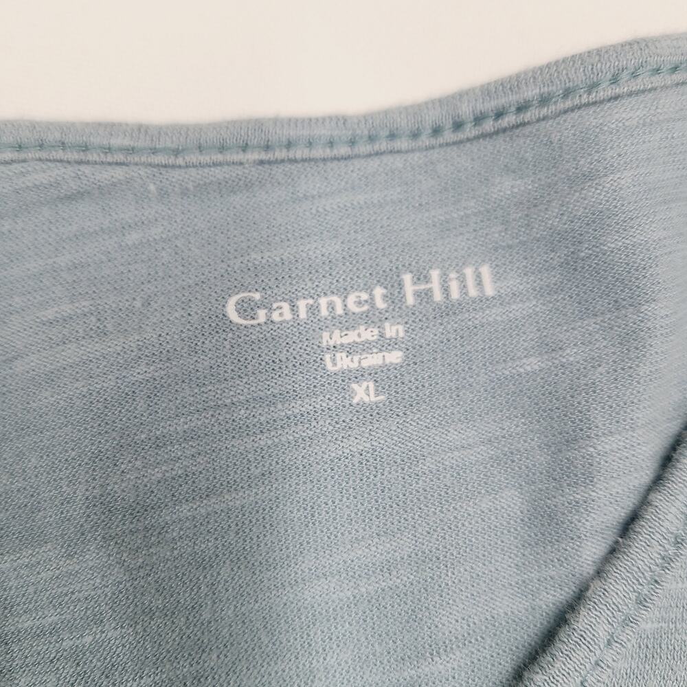 Garnet Hill V-neck top Dusty Blue-Green Faux Wrap Lightweight Casual XL - Picture 3 of 12